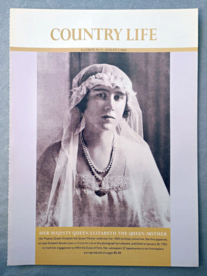 Her Majesty Queen Elizabeth the Queen Mother celebrates her 100th birthday tomorrow. She first appeared, as Lady Elizabeth Bowes-Lyon, in COUNTRY LIFE in this photograph by Lafayette, published on January 20, 1923, to mark her engagement to HRH the Duke of York. Her subsequent 27 appearances as our frontispiece are reproduced on pages 80-84..