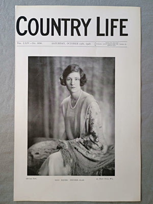 Miss Rachel Spender-Clay Country Life Magazine Portrait, Frontispiece, October 13 1928. LXIV No. 1656

The featured frontispiece this week is a portrait of Miss Rachel Spender-Clay, younger daughter of Lieut-Colonel H. H. and the Hon. Mrs. Spender-Clay.