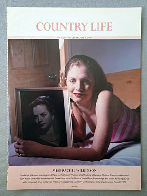 Miss Rachel Wilkinson, elder daughter of Major and Mrs Robert Wilkinson, of Le Moulin de la Blanquerie, Molières, France, is to be married to Mr Russell Elliott, elder son of the late Mr Derek Elliott and of Mrs Elliott, of Vinehall Farm, Robertsbridge, East Sussex. Rachel is pictured with a photograph of her mother (née Walton), who appeared as a COUNTRY LIFE frontispiece on her engagement on March 29, 1973