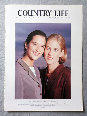 Rachel Haldane and Anna Haldane Country Life Magazine Portrait October 26, 1995. CLXXXIX No. 43

The Misses Rachel and Anna Haldane - Miss Rachel Haldane (left) and Miss Anna Haldane are the daughters of Mr and Mrs Martin Haldane of Gleneagles, of Gleneagles, Perthshire. Haldand of Gleneag