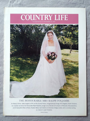 The Honourable Mrs Ralph Foljambe - Dr Rebecca Parker, eldest daughter of Mr and Mrs Gordon Parker, of Ingmanthorpe Grange, Kirk Deighton, North Yorkshire, was recently married to the Honourable Ralph Foljambe, younger son of the Earl of Liverpool, of Painswick, Gloucestershire, and of Lady Juliana Noel, of Exton, Rutland. Becky read medicine at University College London, and is currently working as a doctor in south Yorkshire..