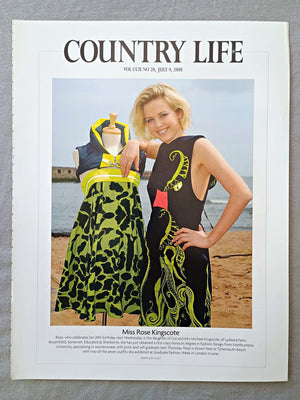 Miss Rose Kingscote - Rose, who celebrates her 24th birthday next Wednesday, is the daughter of Col and Mrs Michael Kingscote, of Lydeard Farm, Broomfield, Somerset. Educated at Sherborne, she has just obtained a first-class honours degree in Fashion Design from Northumbria University, specialising in womenswear with print, and will graduate next Thursday. Rose is shown here at Tynemouth Beach with two of the seven outfits she exhibited at Graduate Fashion Week in London in June.