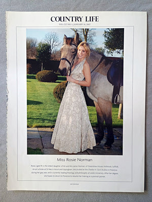 Miss Rosie Norman - Rosie, aged 19, is the eldest daughter of Mr and Mrs Jamie Norman, of Greenshaw House, Holbrook, Suffolk. An art scholar at St Mary's Ascot and Uppingham, she studied at the Charles H. Cecil Studios in Florence during her gap year, and is currently reading theology and philosophy at Leeds University. After her degree, she hopes to return to Florence to resume her training as a portrait painter.