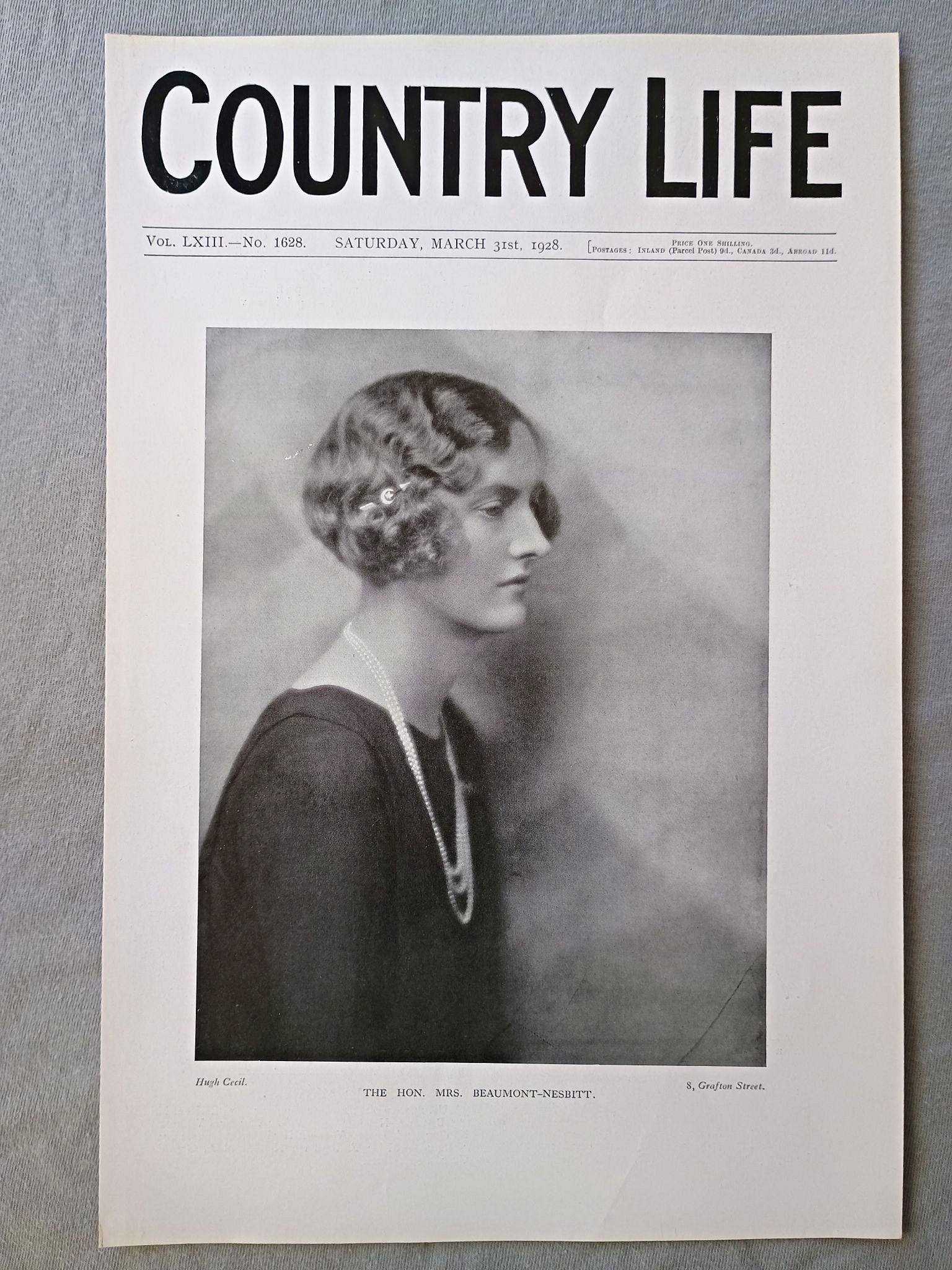 Mrs Beaumont-Nesbitt nee Ruby Hardinge Country Life Magazine Portrait, Frontispiece, March 31 1928. LXIII No. 1628

The featured frontispiece this week is a portrait of the Hon. Mrs. Beaumont-Nesbitt, who is the elder daughter of Viscountess Hardinge