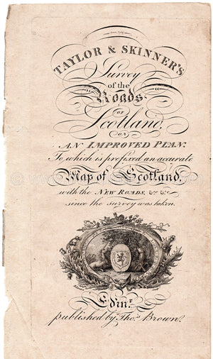 Title Page - Taylor & Skinner's Survey of the Roads of Scotland" published c.1792