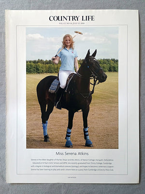 Miss Serena Atkins - Serena is the eldest daughter of the Rev Shaun and Mrs Atkins, of Manor Cottage, Horspath, Oxfordshire. Educated at St Paul's Girls' School and MPW, she recently graduated from Trinity College, Cambridge, with a degree in biological and biomedical sciences (zoology), and hopes to become a veterinary surgeon. Serena has been learning to play polo and is shown here on a pony from Cambridge University Polo Club.