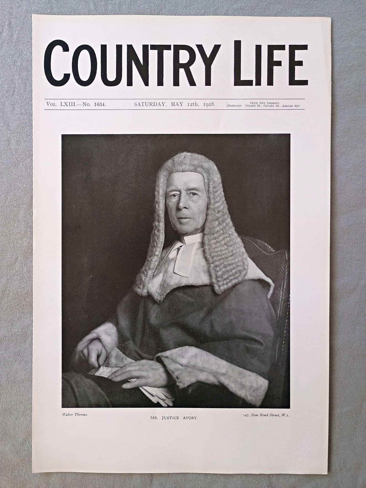 Sir Horace Edmund Avory, Mr. Justice Avory Country Life Magazine Portrait, Frontispiece, May 12 1928. LXIII No. 1634

The featured frontispiece this week is is a portrait of Mr. Justice Avory, who has been a Judge of the High Court of Justice 