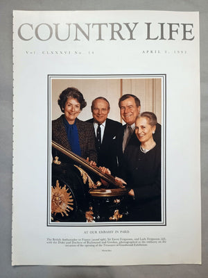 Sir Ewen Fergusson, and Lady Fergusson Country Life Magazine Portrait April 2, 1992 Vol. CLXXXVI No. 14.