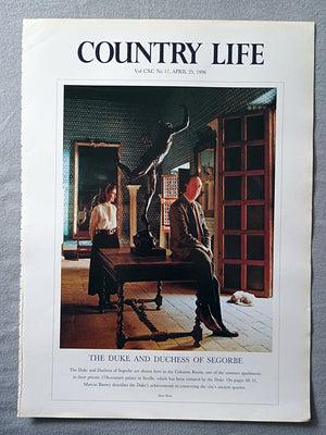 The Duke and Duchess of Segorbe Country Life Magazine Portrait April 25, 1996. CXC No. 17

The Duke and Duchess of Segorbe are shown here in the Columns Room, one of the summer apartments in their private 17th-century palace in Seville, which has been restored by the Duke. On pages 48-51, Marcus Binney describes the Duke's achievements in conserving the city's ancient quarter
