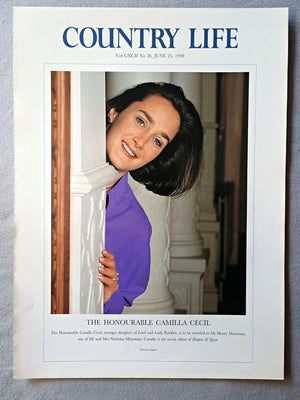 The Honourable Camilla Cecil Country Life Magazine Portrait June 25 1998. CXCII No. 26

The Honourable Camilla Cecil, younger daughter of Lord and Lady Rockley, is to be married to Mr Henry Mountain, son of Mr and Mrs Nicholas Mountain. Camilla is the social editor of Harpers &amp; Queen