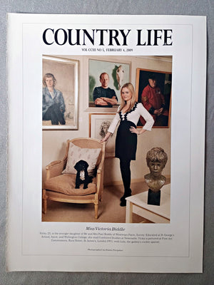 Miss Victoria Biddle - Vicky, 25, is the younger daughter of Mr and Mrs Paul Biddle of Westways Farm, Surrey. Educated at St George's School, Ascot, and Wellington College, she read Combined Studies at Newcastle. Vicky is pictured at Fine Art Commissions, Bury Street, St James's, London SW1, with Lola, the gallery's cocker spaniel.