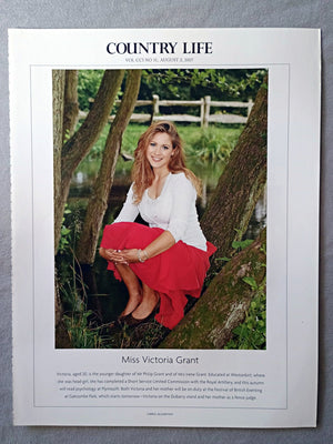 Miss Victoria Grant - Victoria, aged 20, is the younger daughter of Mr Philip Grant and of Mrs Irene Grant. Educated at Westonbirt, where she was head girl, she has completed a Short Service Limited Commission with the Royal Artillery, and this autumn will read psychology at Plymouth. Both Victoria and her mother will be on duty at the Festival of British Eventing at Gatcombe Park, which starts tomorrow-Victoria on the Dubarry stand and her mother as a fence judge.