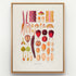 1879 Anthurium jilekii antique botanical print, Plate 7 by Heinrich Wilhelm Schott, shown in a natural oak frame as botanical wall art, featuring a carefully ordered study of Anthurium jilekii reproductive structures, fruits and seeds.