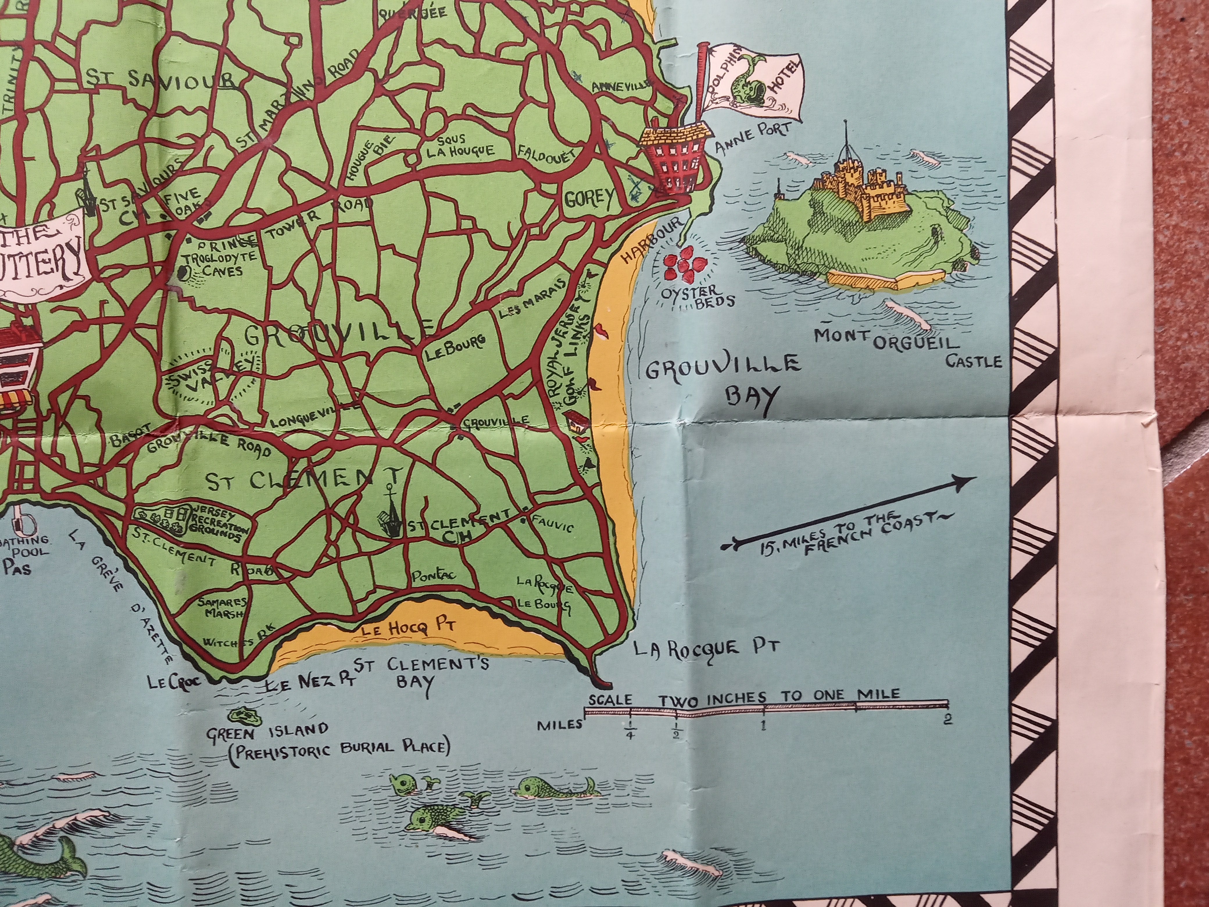 1948-Jersey-Pictorial-Map-F-Mahon-Brown-Channel-Islands-003
