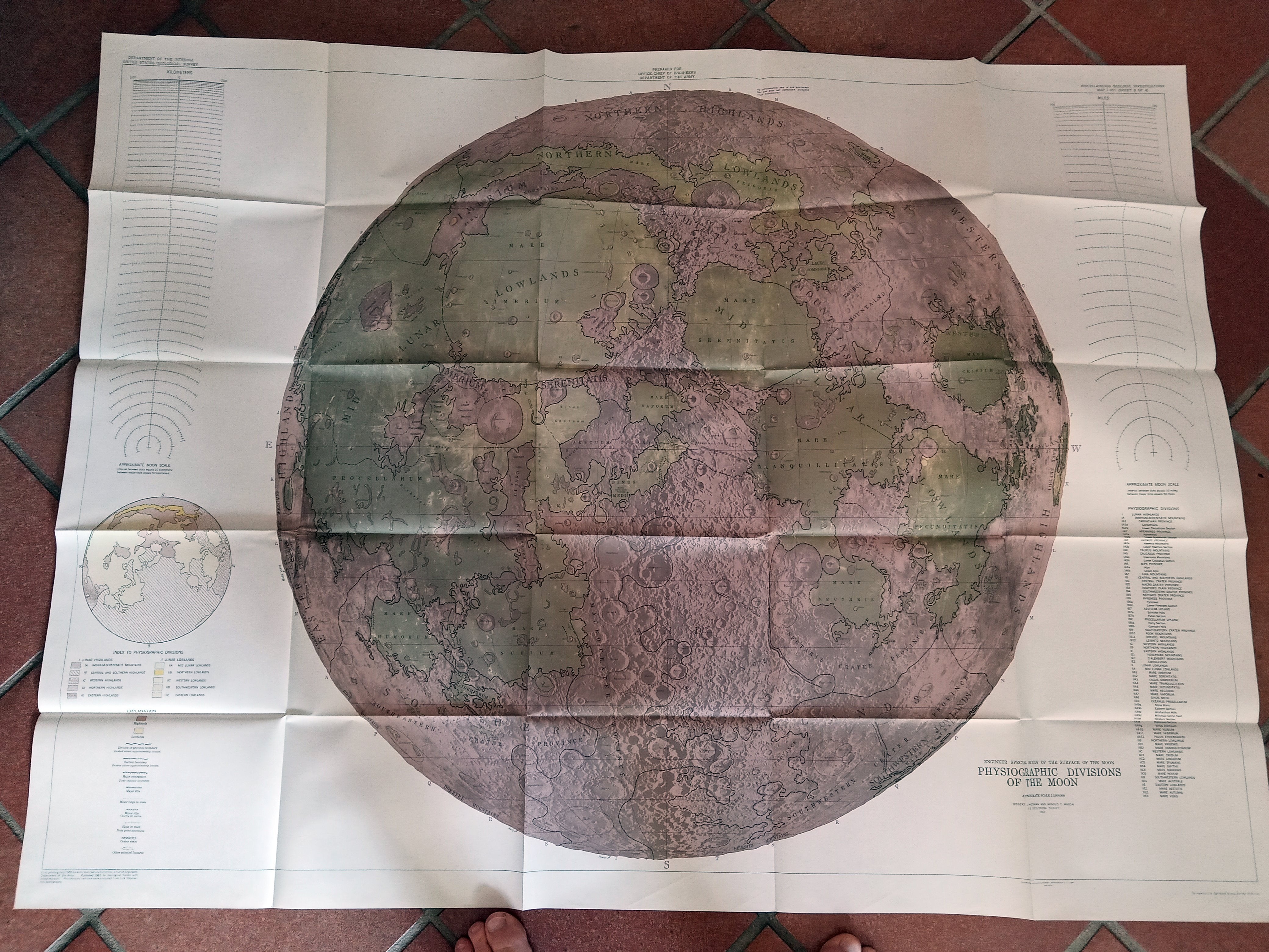 1961 U.S. Geological Survey Moon Maps By Robert Hackman Map 3