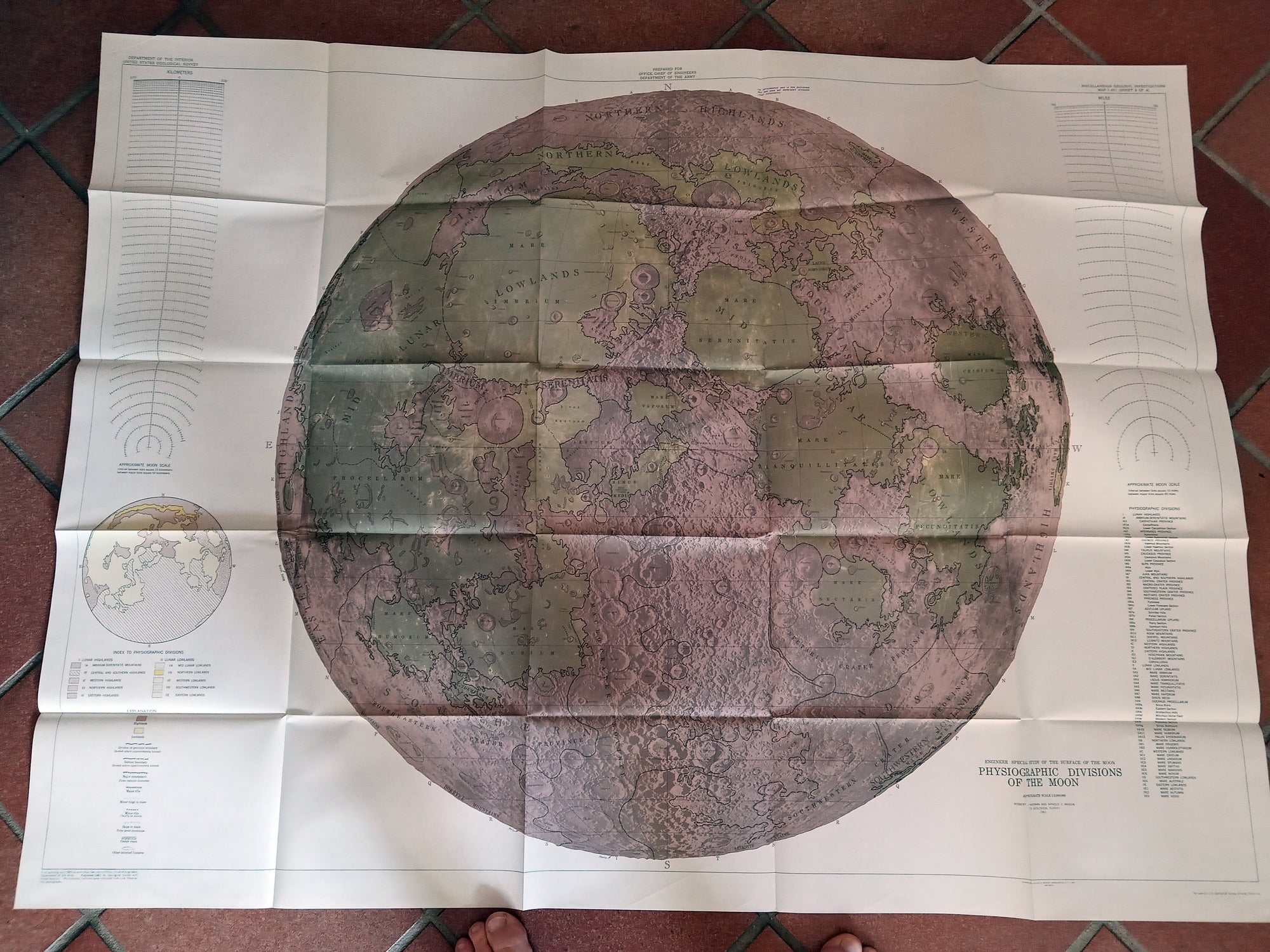 1961 U.S. Geological Survey Moon Maps By Robert Hackman, Celestial Map ...