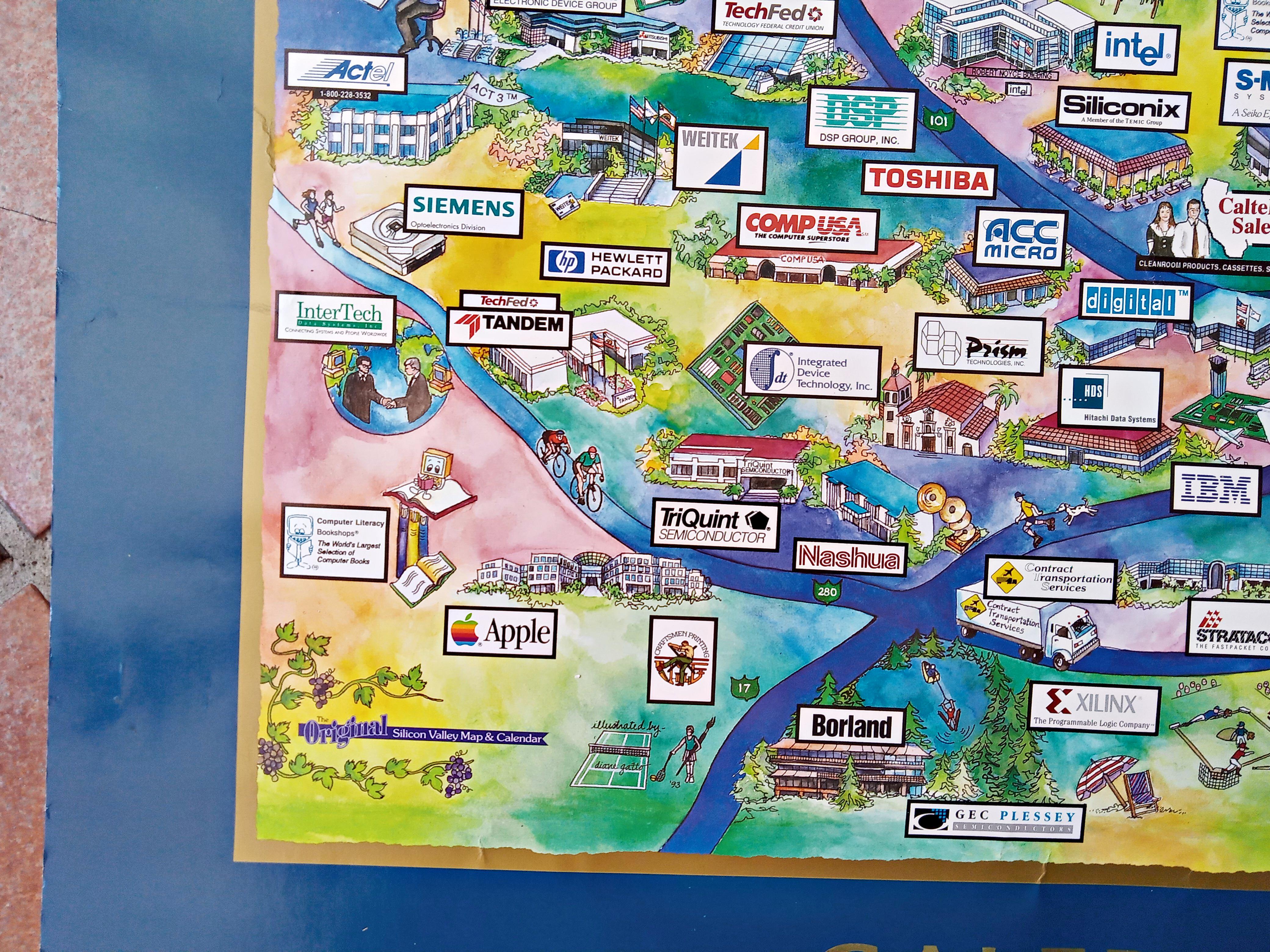 1994-CALERA-Silicon-Valley-Pictorial-Map-Calendar-Technology-Tech-Poster-006