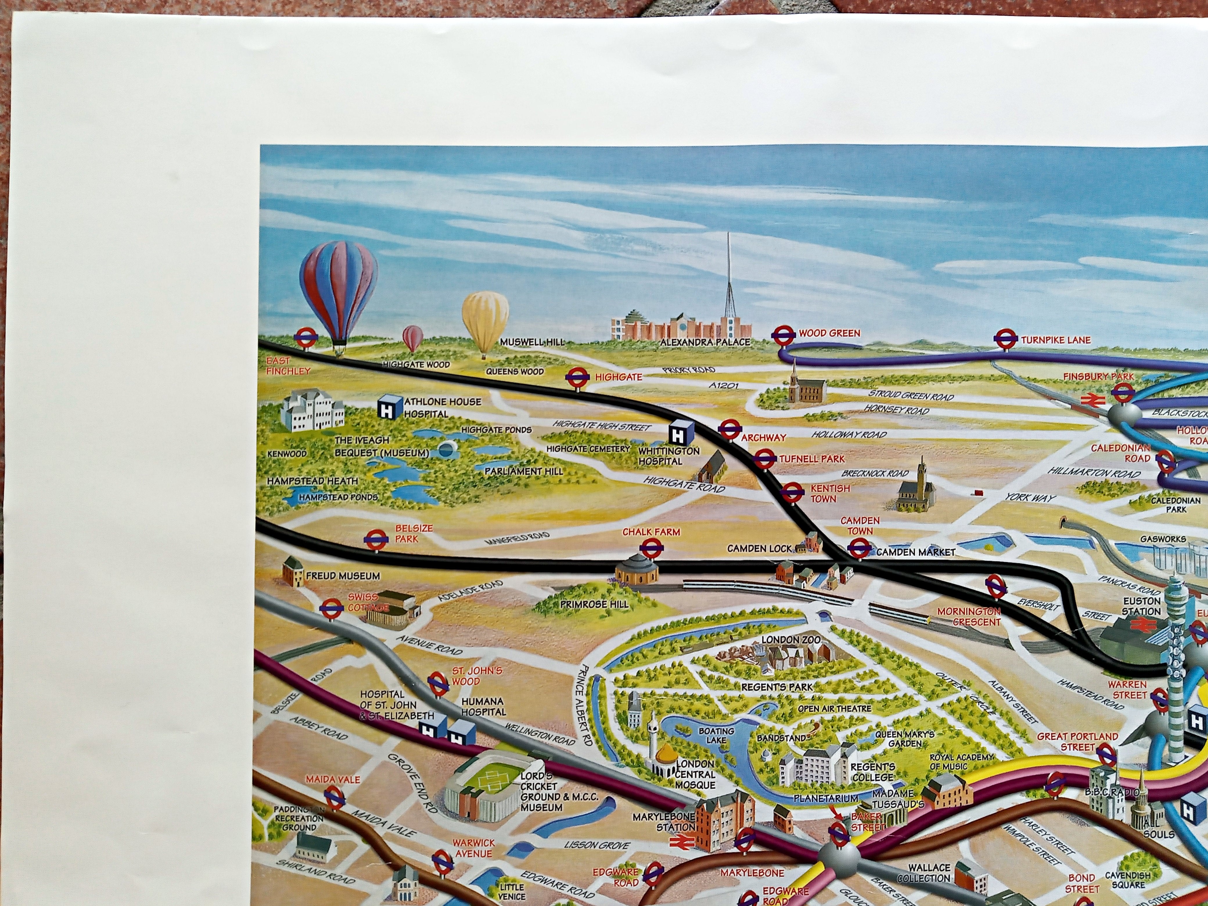 Very Rare 2003 London Olympic Venues, Pictorial Map, Poster, Underground Railway Stations, Transport