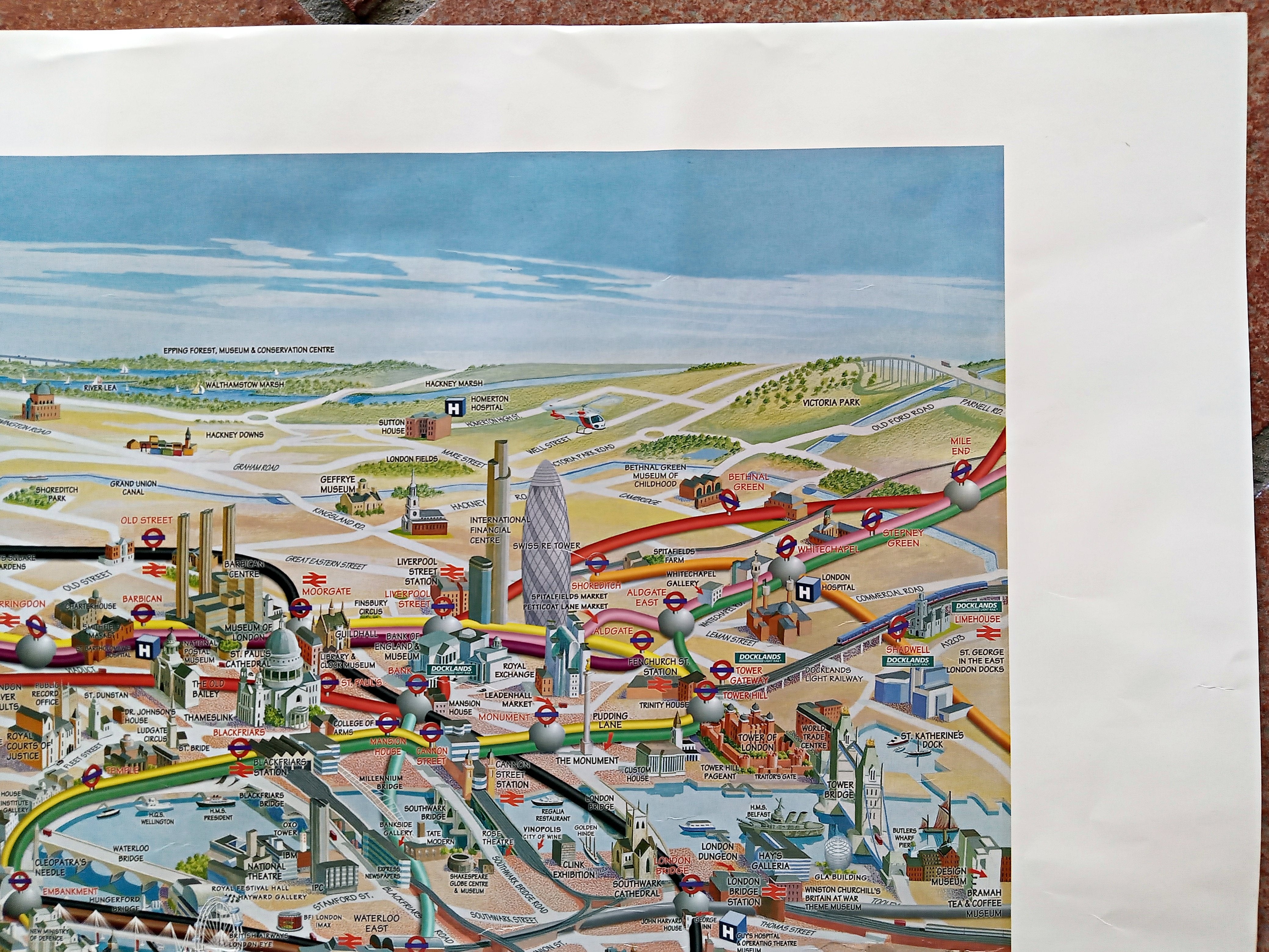 Very Rare 2003 London Olympic Venues, Pictorial Map, Poster, Underground Railway Stations, Transport
