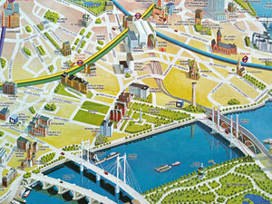 Very Rare 2003 London Olympic Venues, Pictorial Map, Poster, Underground Railway Stations, Transport