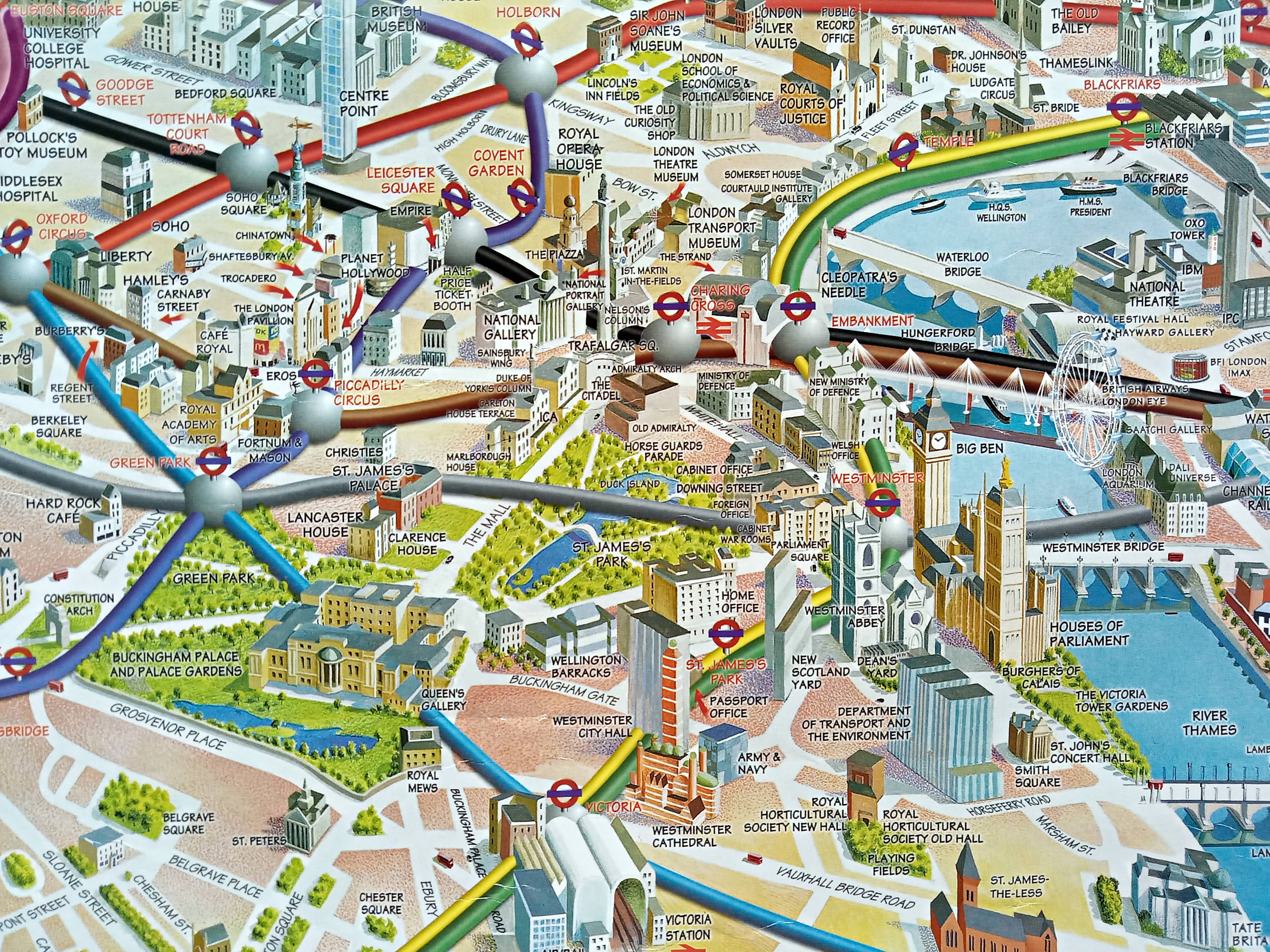 Very Rare 2003 London Olympic Venues, Pictorial Map, Poster, Underground Railway Stations, Transport