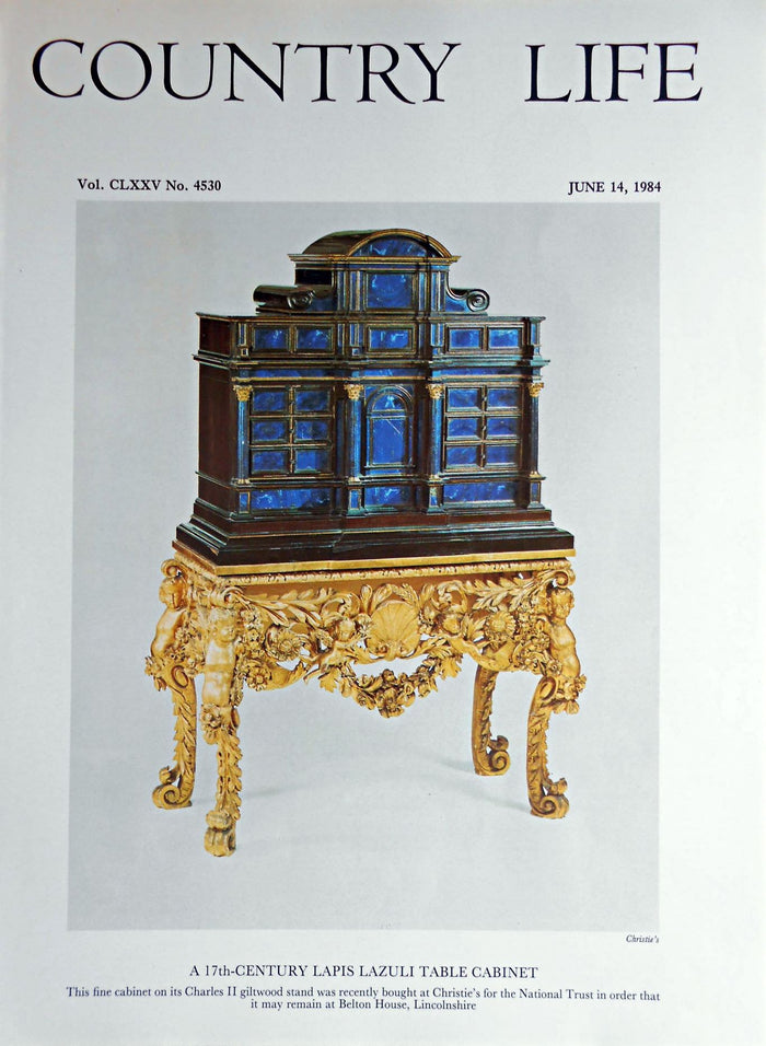 A 17th-Century Lapis Lazuli Table Cabinet Country Life Magazine June 14, 1984 Vol. CLXXV No. 4530