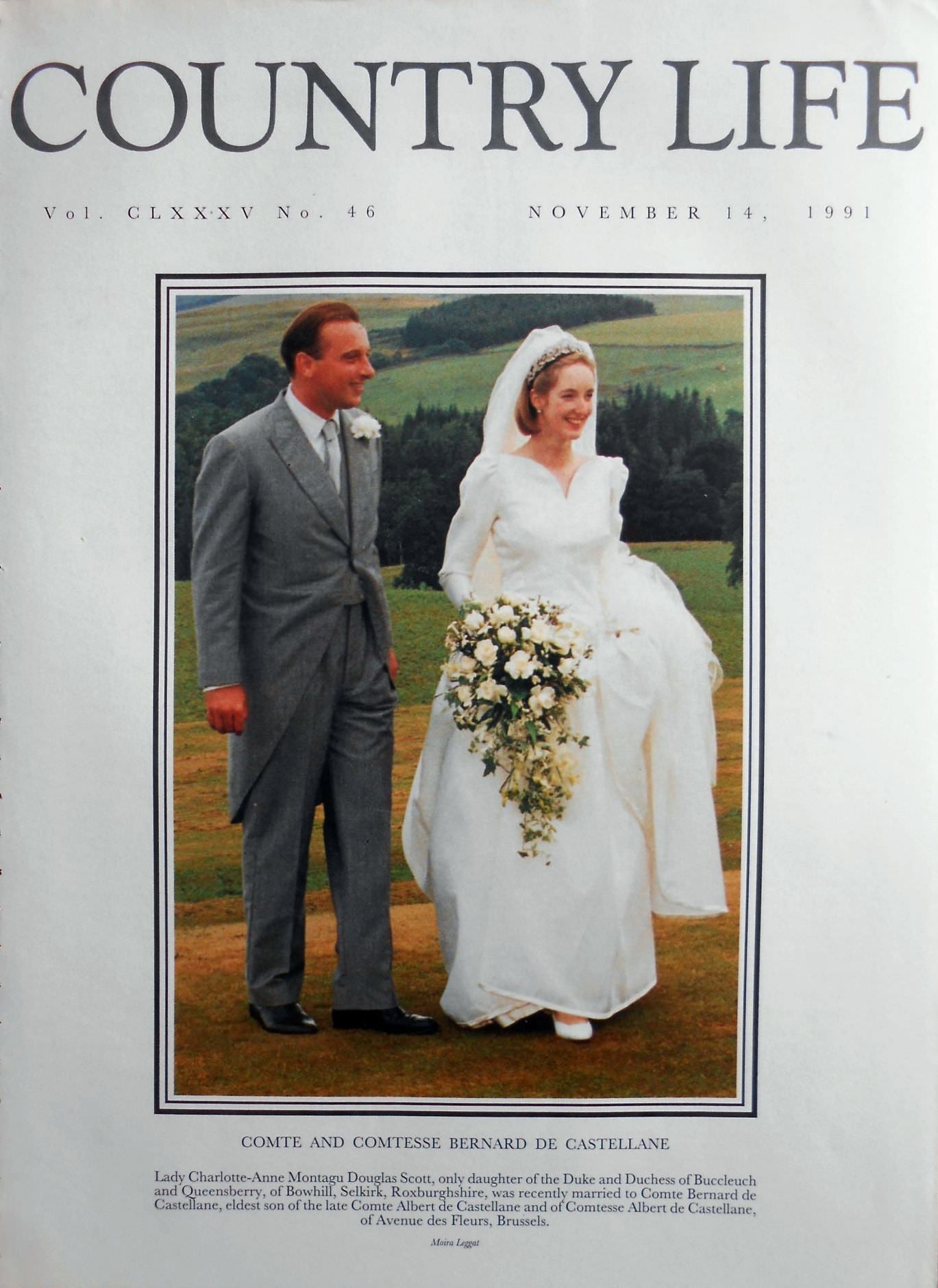 Comte & Comtesse Bernard de Castellane, Lady Charlotte-Anne Montagu Douglas Scott Country Life Magazine Portrait November 14, 1991 Vol. CLXXXV No. 46