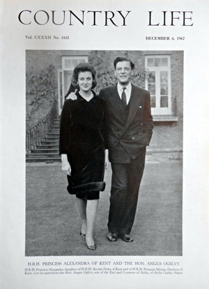 H.R.H. Princess Alexandra of Kent and The Hon. Angus Ogilvy Country Life Magazine Portrait December 6, 1962 Vol. CXXXII No. 3431