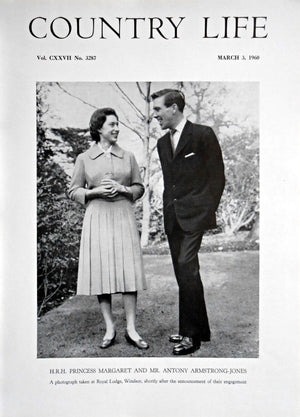H.R.H. Princess Margaret & Mr. Antony Armstrong-Jones Country Life Magazine Portrait March 3, 1960 Vol. CXXVII No. 3287