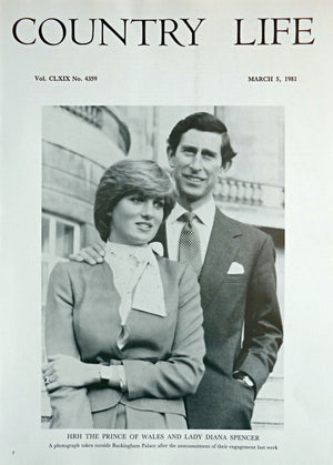 HRH The Prince of Wales & Lady Diana Spencer Country Life Magazine Portrait March 5, 1981 Vol. CLXIX No. 4359