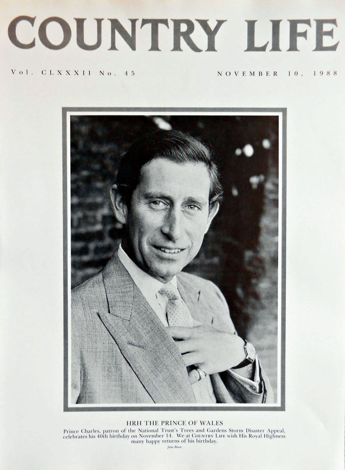 HRH The Prince of Wales, Prince Charles Country Life Magazine Portrait November 10, 1988 Vol. CLXXXII No. 45