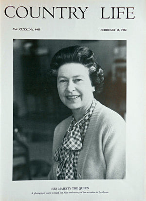 Her Majesty The Queen Country Life Magazine Portrait February 18, 1982 Vol. CLXXI No. 4409