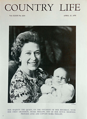 Her Majesty The Queen & Her Grandson Peter Phillips Country Life Magazine Portrait April 27, 1978 Vol. CLXIII No. 4216 - Copy