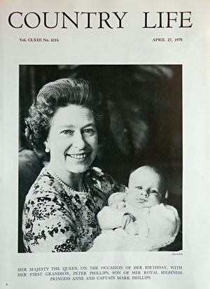 Her Majesty The Queen & Her Grandson Peter Phillips Country Life Magazine Portrait April 27, 1978 Vol. CLXIII No. 4216