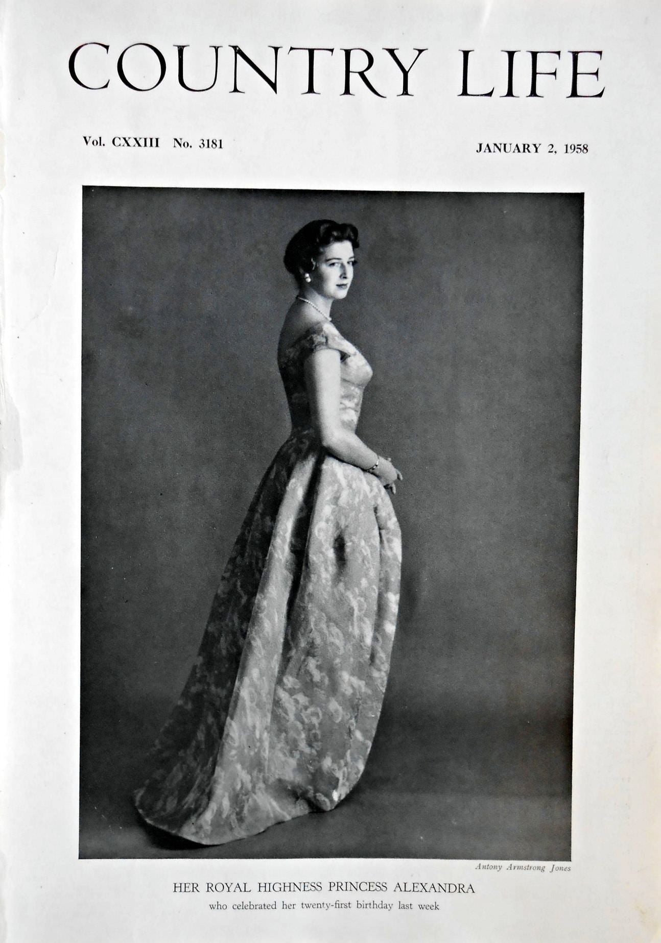Her Royal Highness Princess Alexandra Country Life Magazine Portrait January 2, 1958 Vol. CXXIII No. 3181 - Copy