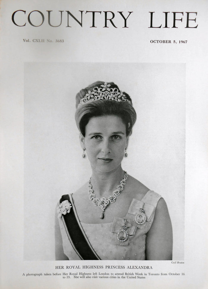 Her Royal Highness Princess Alexandra Country Life Magazine Portrait October 5, 1967 Vol. CXLII No. 3683