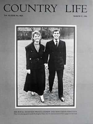 His Royal Highness Prince Andrew & Miss Sarah Ferguson Country Life Magazine Portrait March 27, 1986 Vol. CLXXIX No. 4623 - Copy