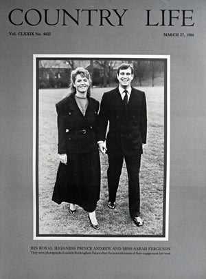 His Royal Highness Prince Andrew & Miss Sarah Ferguson Country Life Magazine Portrait March 27, 1986 Vol. CLXXIX No. 4623