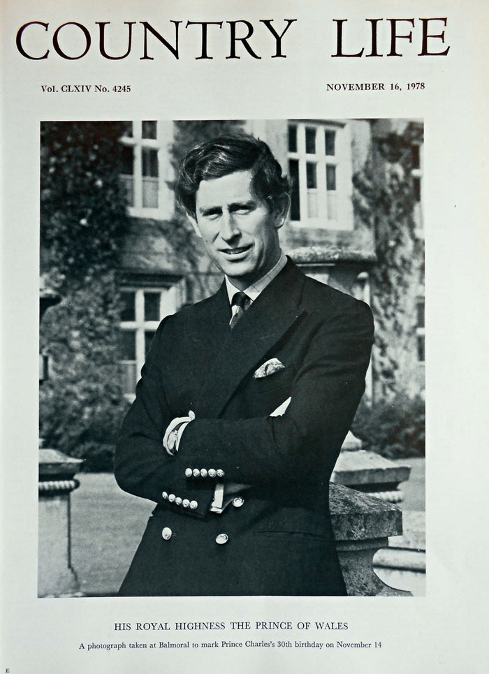 His Royal Highness The Prince of Wales Country Life Magazine Portrait November 16, 1978 Vol. CLXIV No. 4245