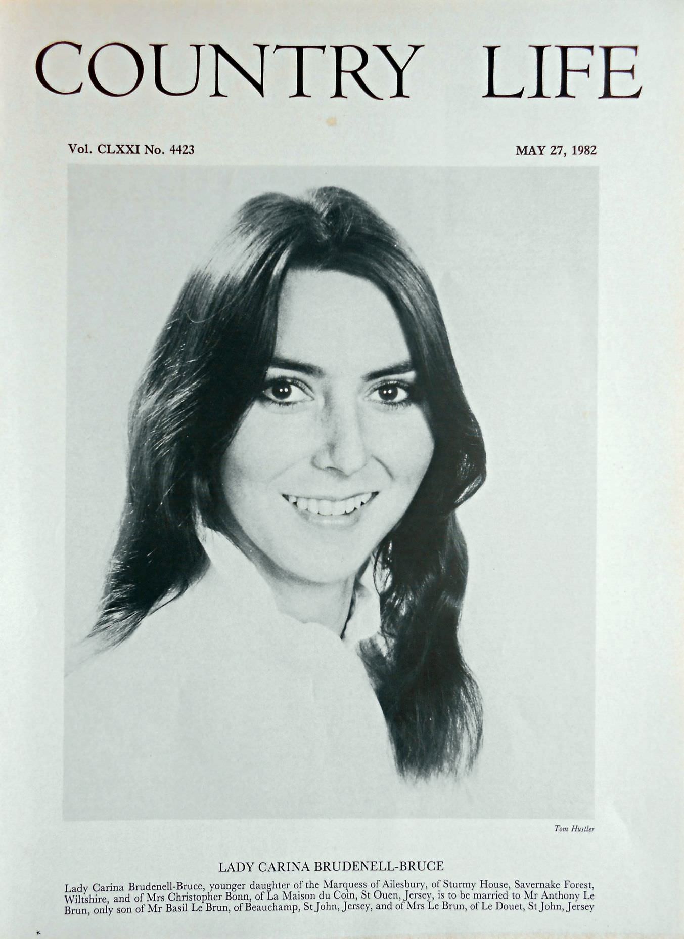 Lady Carina Brudenell-Bruce Country Life Magazine Portrait May 27, 1982 Vol. CLXXI No. 4423