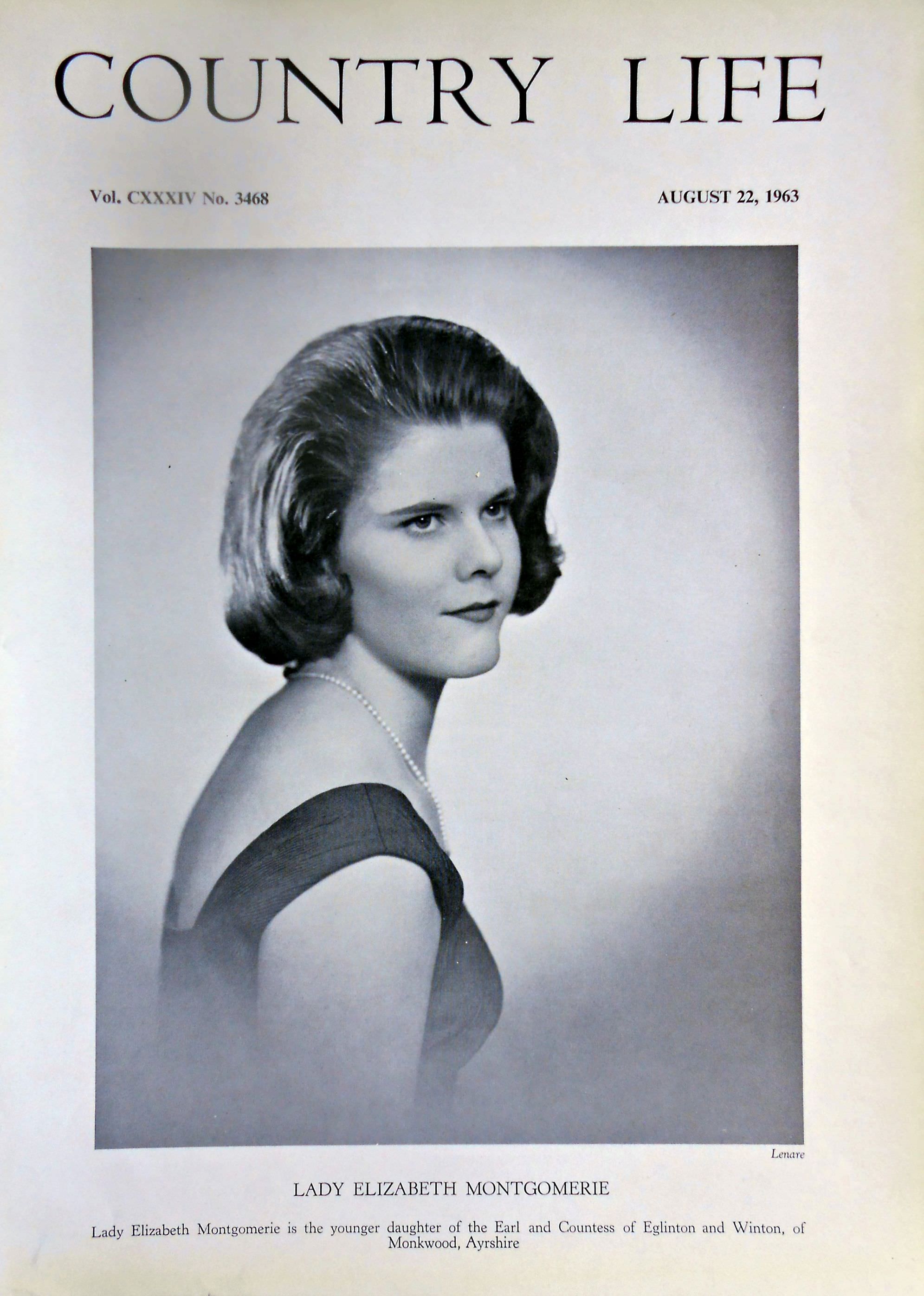 Lady Elizabeth Montgomerie Country Life Magazine Portrait August 22, 1963 Vol. CXXXIV No. 3468 - Copy