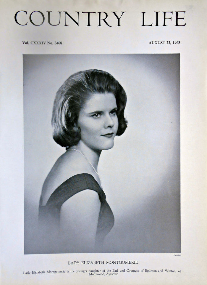 Lady Elizabeth Montgomerie Country Life Magazine Portrait August 22, 1963 Vol. CXXXIV No. 3468