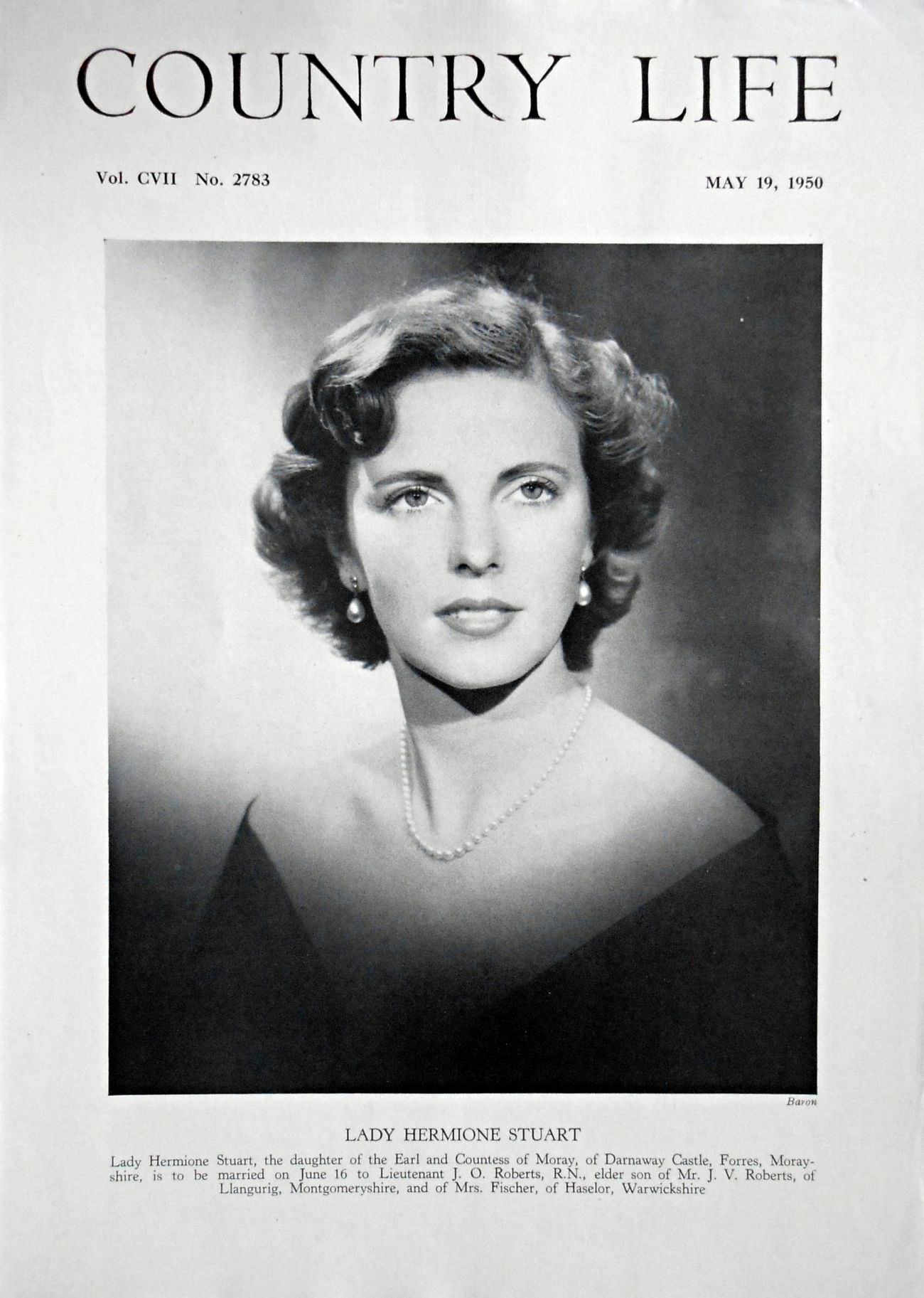 Lady Hermione Stuart Country Life Magazine Portrait May 19, 1950 Vol. CVII No. 2783