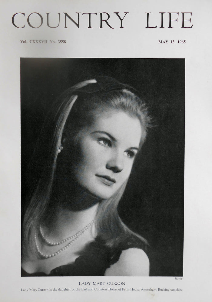 Lady Mary Curzon Country Life Magazine Portrait May 13, 1966 Vol. CXXXVII No. 3558