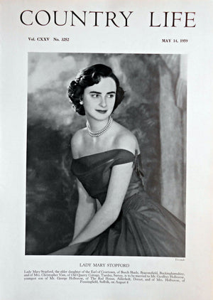Lady Mary Stopford Country Life Magazine Portrait May 14, 1959 Vol. CXXV No. 3252