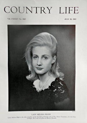 Lady Melissa Bligh Country Life Magazine Portrait July 18, 1963 Vol. CXXXIV No. 3463 - Copy 2