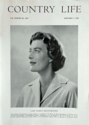 Lady Pamela Mountbatten Country Life Magazine Portrait January 7, 1960 Vol. CXXVII No. 3279