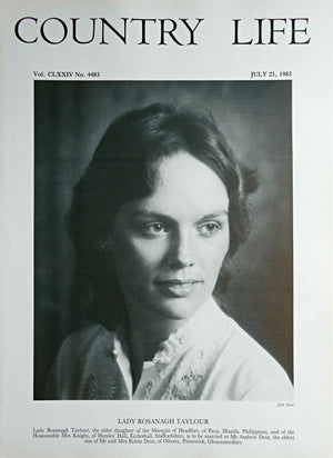 Lady Rosanagh Taylour Country Life Magazine Portrait July 21, 1983 Vol. CLXXIV No. 4483 - Copy