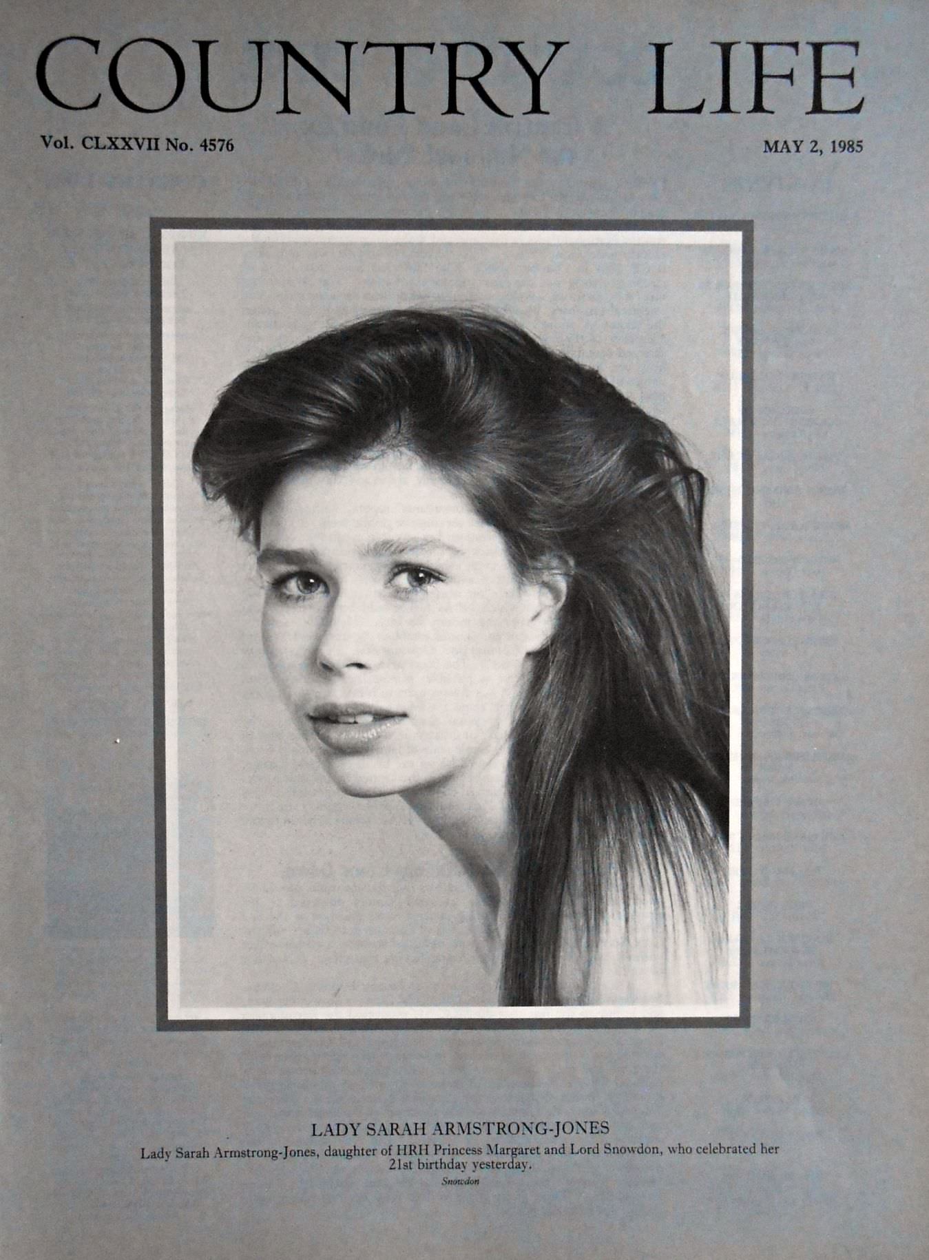 Lady Sarah Armstrong-Jones Country Life Magazine Portrait May 2, 1985 Vol. CLXXVII No. 4576