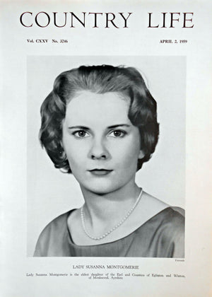 Lady Susanna Montgomerie Country Life Magazine Portrait April 2, 1959 Vol. CXXV No. 3246
